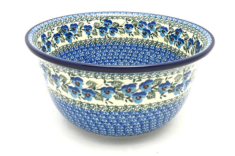 Ceramika Artystyczna Polish Pottery Bowl - Deep Artisan Bowl - Large - Winter Viola 113-2273a (Ceramika Artystyczna)