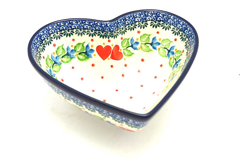 Polish Pottery Bowl - Deep Heart - Sweet Hearts