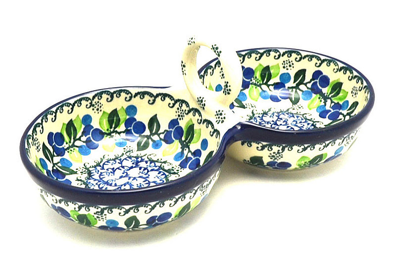 Ceramika Artystyczna Polish Pottery Bowl - Double Serving - Blue Berries 942-1416a (Ceramika Artystyczna)