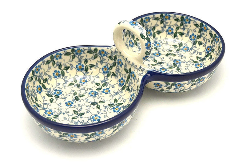 Ceramika Artystyczna Polish Pottery Bowl - Double Serving - Forget-Me-Knot 942-2089a (Ceramika Artystyczna)