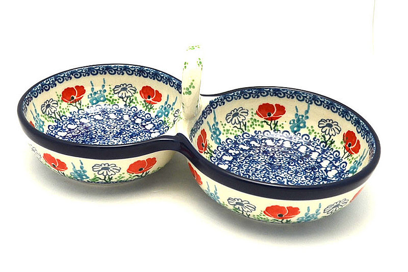 Ceramika Artystyczna Polish Pottery Bowl - Double Serving - Red Poppy Garden 942-2901a (Ceramika Artystyczna)