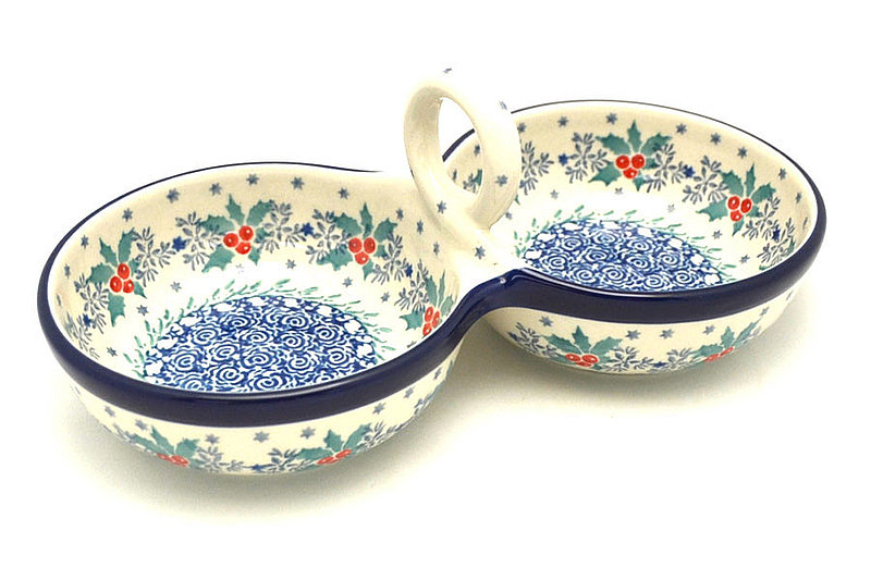 Ceramika Artystyczna Polish Pottery Bowl - Double Serving - Winter Holly 942-2973a (Ceramika Artystyczna)