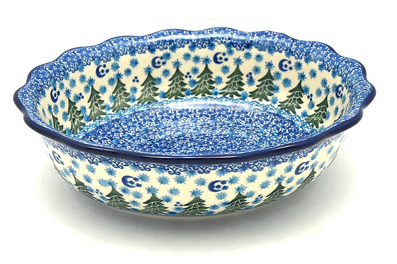 Polish Pottery Bowl - Fluted Oval - Silent Night