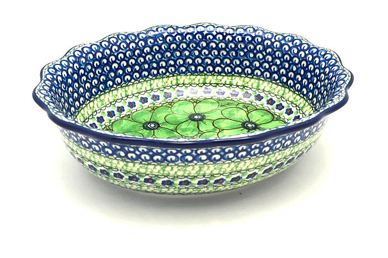 Ceramika Artystyczna Polish Pottery Bowl - Fluted Oval - Unikat Signature - U408A D78-U408A (Ceramika Artystyczna)