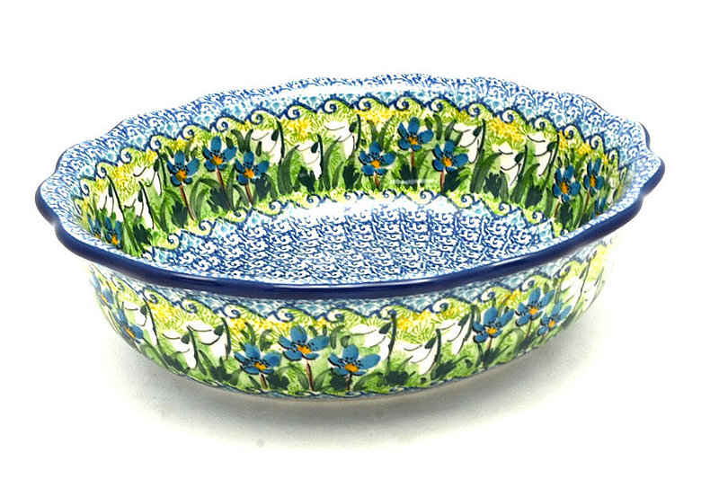 Ceramika Artystyczna Polish Pottery Bowl - Fluted Oval - Unikat Signature - U5071 D78-U5071 (Ceramika Artystyczna)