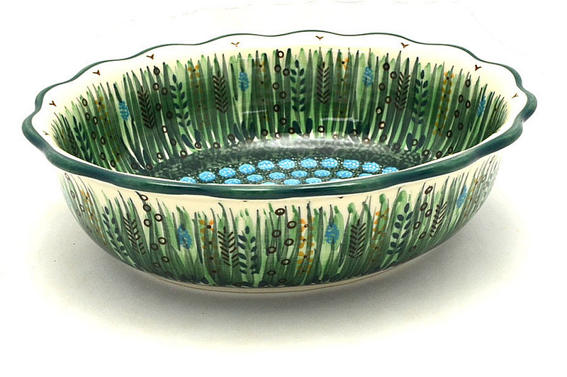 Ceramika Artystyczna Polish Pottery Bowl - Fluted Oval - Unikat Signature - U803 D78-U0803 (Ceramika Artystyczna)