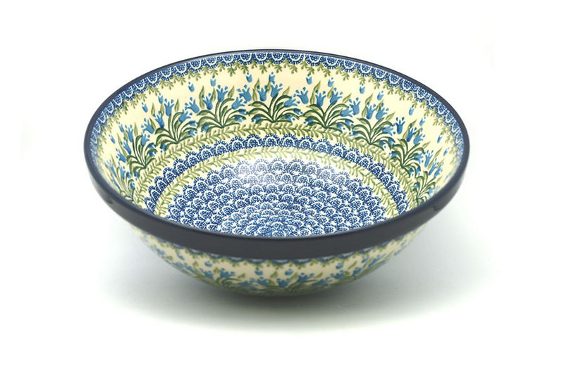 Ceramika Artystyczna Polish Pottery Bowl - Grand Nesting (10 3/4") - Blue Bells 055-1432a (Ceramika Artystyczna)