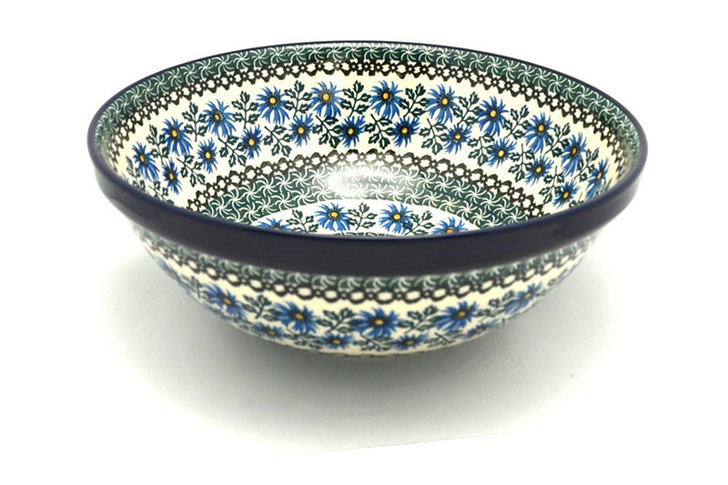 Ceramika Artystyczna Polish Pottery Bowl - Grand Nesting (10 3/4") - Blue Chicory 055-976a (Ceramika Artystyczna)