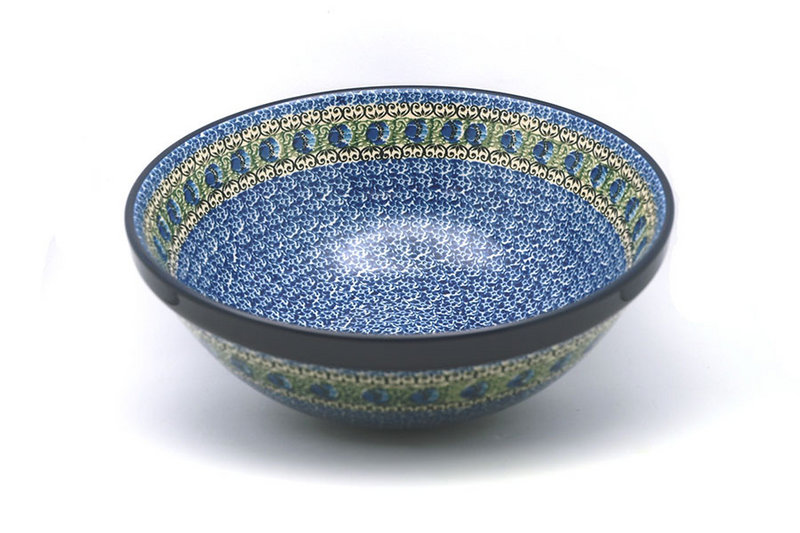 Ceramika Artystyczna Polish Pottery Bowl - Grand Nesting (10 3/4") - Peacock Feather 055-1513a (Ceramika Artystyczna)
