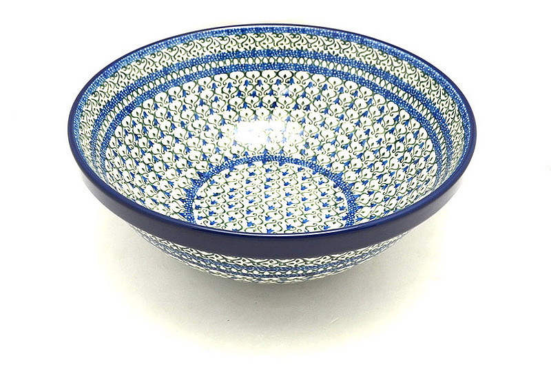 Ceramika Artystyczna Polish Pottery Bowl - Grand Nesting (10 3/4") - Tulip Trellis 055-0585a (Ceramika Artystyczna)