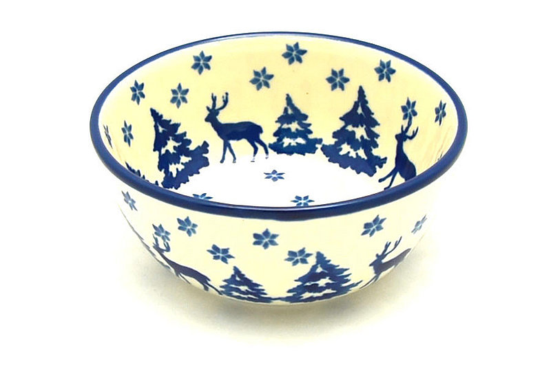 Ceramika Artystyczna Polish Pottery Bowl - Ice Cream/Dessert - Winter Forest 017-1931a (Ceramika Artystyczna)