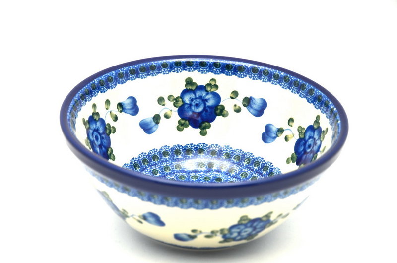 Ceramika Artystyczna Polish Pottery Bowl - Large Nesting (7 1/2") - Blue Poppy 057-163a (Ceramika Artystyczna)