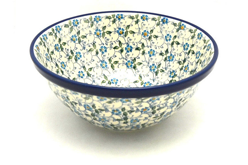 Ceramika Artystyczna Polish Pottery Bowl - Large Nesting (7 1/2") - Forget-Me-Knot 057-2089a (Ceramika Artystyczna)
