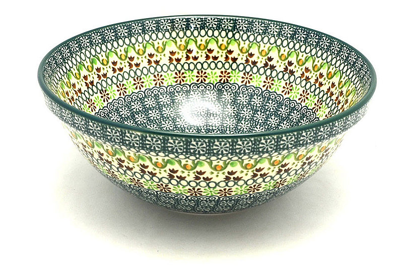 Ceramika Artystyczna Polish Pottery Bowl - Larger Nesting (9") - Mint Chip 056-2195q (Ceramika Artystyczna)