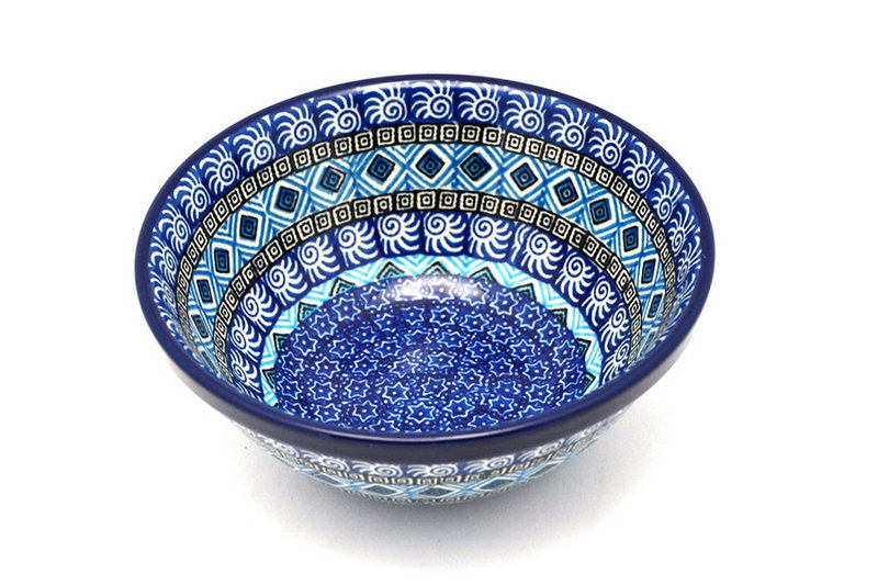 Polish Pottery Bowl - Medium Nesting (6 1/2") - Aztec Sky