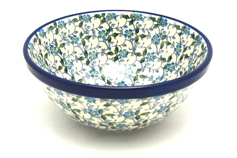 Ceramika Artystyczna Polish Pottery Bowl - Medium Nesting (6 1/2") - Forget-Me-Knot 058-2089a (Ceramika Artystyczna)