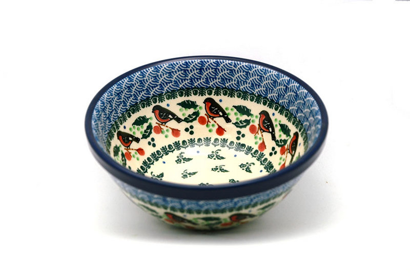 Ceramika Artystyczna Polish Pottery Bowl - Medium Nesting (6 1/2") - Red Robin 058-1257a (Ceramika Artystyczna)