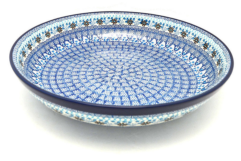 Polish Pottery Bowl - Pasta Serving - Large - Blue Yonder