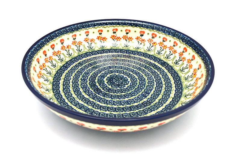 Ceramika Artystyczna Polish Pottery Bowl - Pasta Serving - Large - Peach Spring Daisy 115-560a (Ceramika Artystyczna)