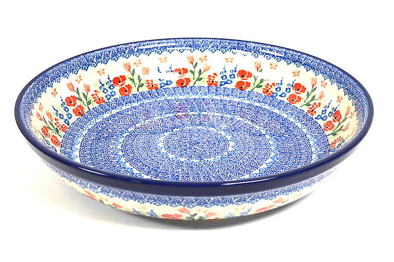 Ceramika Artystyczna Polish Pottery Bowl - Pasta Serving - Large - Whimsical Garden 115-3220a (Ceramika Artystyczna)