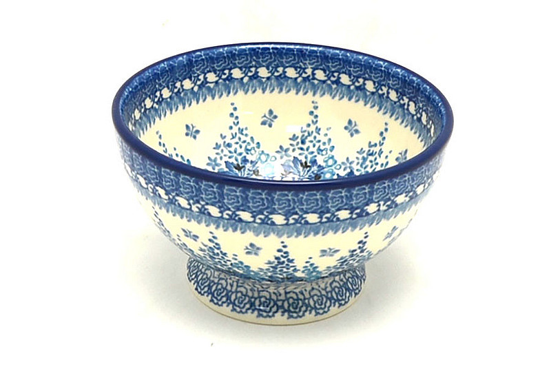 Ceramika Artystyczna Polish Pottery Bowl - Pedestal - Small - Blue Sage 206-3277a (Ceramika Artystyczna)