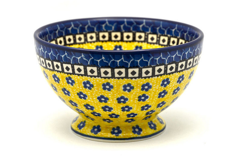 Ceramika Artystyczna Polish Pottery Bowl - Pedestal - Small - Sunburst 206-859a (Ceramika Artystyczna)