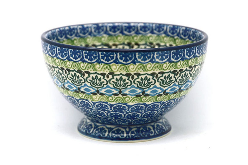 Ceramika Artystyczna Polish Pottery Bowl - Pedestal - Small - Tranquility 206-1858a (Ceramika Artystyczna)