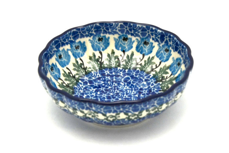 Ceramika Artystyczna Polish Pottery Bowl - Shallow Scalloped - Small - Antique Rose 023-1390a (Ceramika Artystyczna)