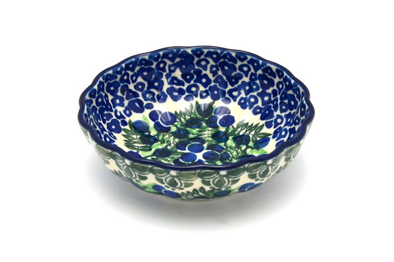 Ceramika Artystyczna Polish Pottery Bowl - Shallow Scalloped - Small - Huckleberry 023-1413a (Ceramika Artystyczna)