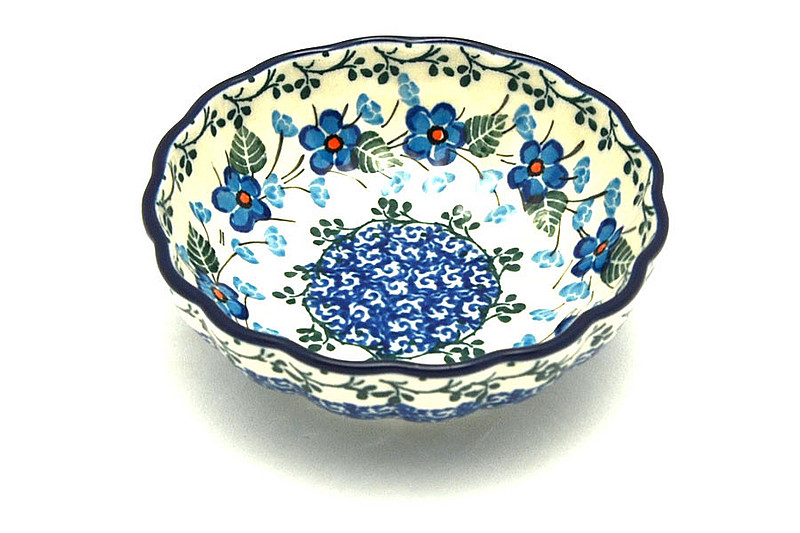 Ceramika Artystyczna Polish Pottery Bowl - Shallow Scalloped - Small - Parisian Posies 023-2272a (Ceramika Artystyczna)