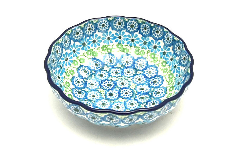 Ceramika Artystyczna Polish Pottery Bowl - Shallow Scalloped - Small - Sea Glass 023-3274a (Ceramika Artystyczna)