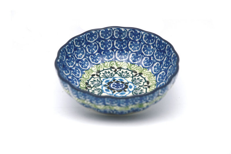 Polish Pottery Bowl - Shallow Scalloped - Small - Tranquility