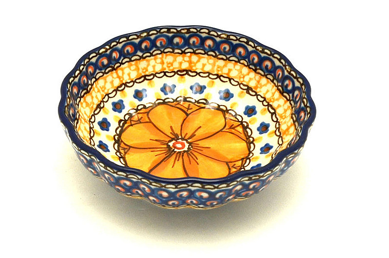 Ceramika Artystyczna Polish Pottery Bowl - Shallow Scalloped - Small - Unikat Signature U408B 023-U408B (Ceramika Artystyczna)
