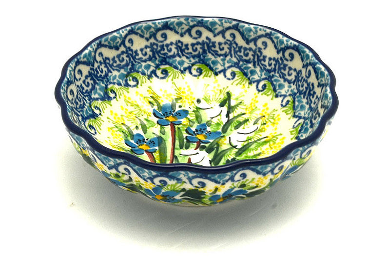 Ceramika Artystyczna Polish Pottery Bowl - Shallow Scalloped - Small - Unikat Signature U5071 023-U5071 (Ceramika Artystyczna)