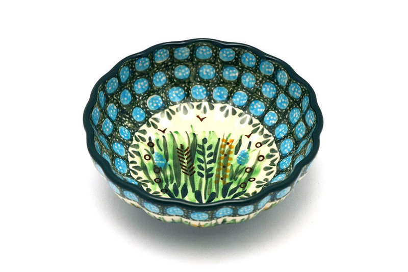 Ceramika Artystyczna Polish Pottery Bowl - Shallow Scalloped - Small - Unikat Signature U803 023-U0803 (Ceramika Artystyczna)