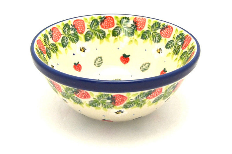 Polish Pottery Bowl - Small Nesting (5 1/2") - Strawberry Field