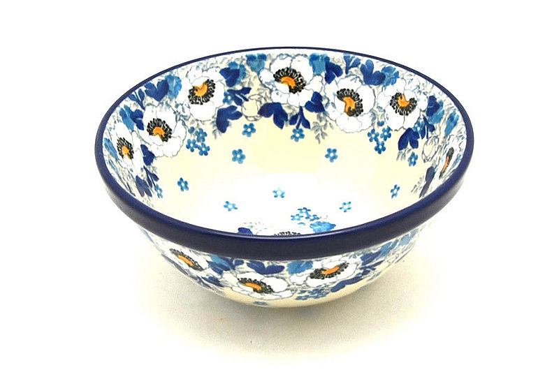 Ceramika Artystyczna Polish Pottery Bowl - Small Nesting (5 1/2") - White Poppy 059-2222a (Ceramika Artystyczna)