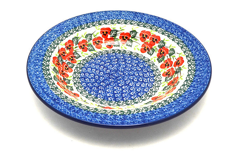 Ceramika Artystyczna Polish Pottery Bowl - Soup/Pasta - Red Pansy 014-2538a (Ceramika Artystyczna)