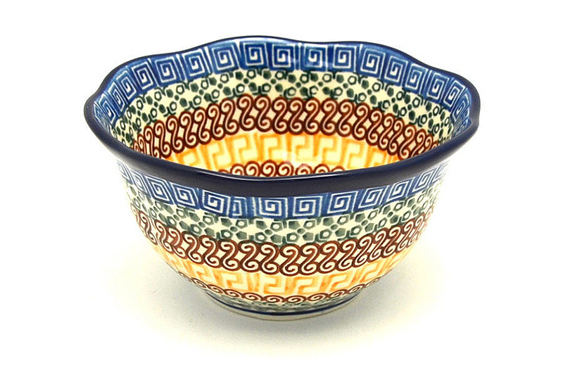 Ceramika Artystyczna Polish Pottery Bowl - Wavy Edge - Autumn A54-050a (Ceramika Artystyczna)