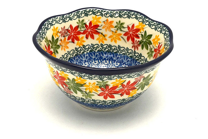 Ceramika Artystyczna Polish Pottery Bowl - Wavy Edge - Maple Harvest A54-2533a (Ceramika Artystyczna)