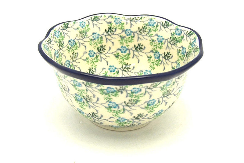 Polish Pottery Bowl - Wavy Edge - Summer Ivy