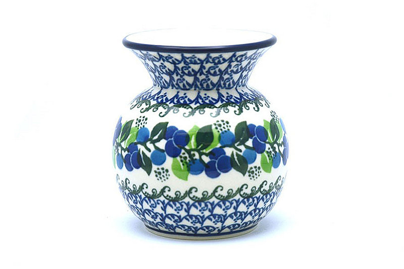 Polish Pottery Bubble Vase - Blue Berries