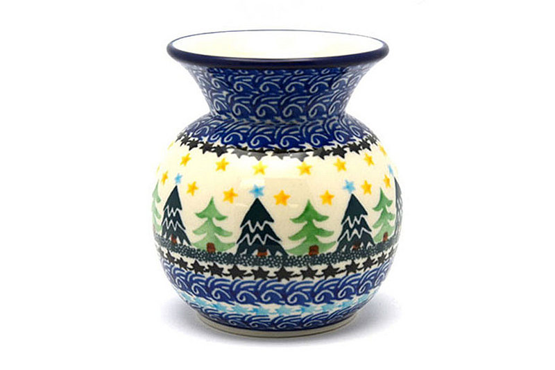 Polish Pottery Bubble Vase - Christmas Trees