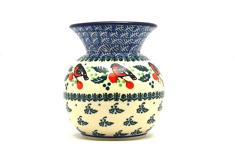 Polish Pottery Bubble Vase - Red Robin