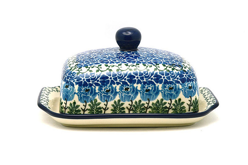 Ceramika Artystyczna Polish Pottery Butter Dish - Antique Rose 295-1390a (Ceramika Artystyczna)