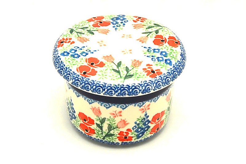 Ceramika Artystyczna Polish Pottery Butter Keeper - Whimsical Garden 270-3220a (Ceramika Artystyczna)