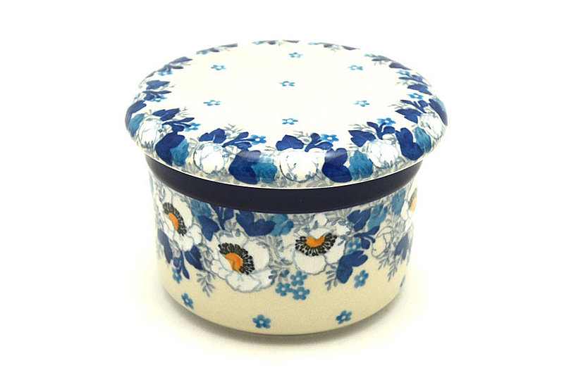 Ceramika Artystyczna Polish Pottery Butter Keeper - White Poppy 270-2222a (Ceramika Artystyczna)