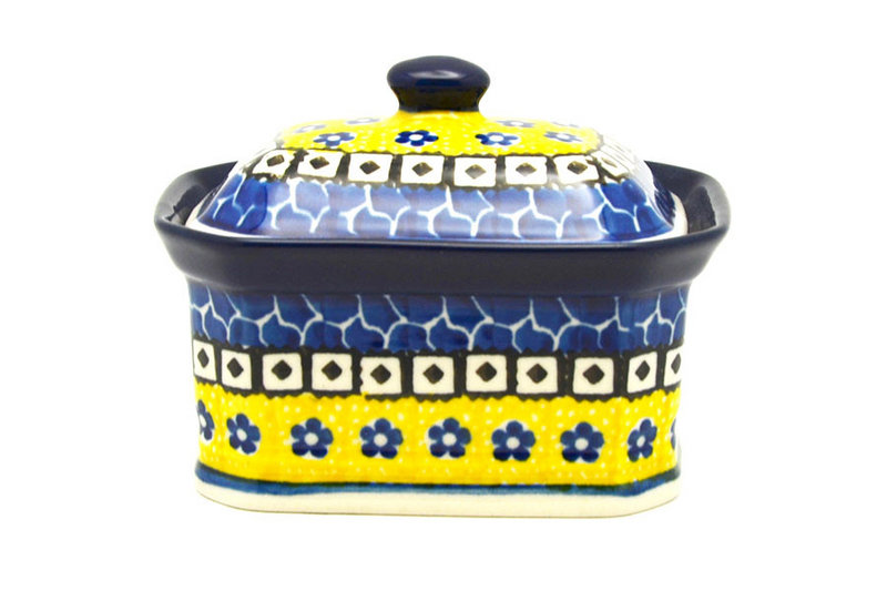 Ceramika Artystyczna Polish Pottery Cake Box - Small - Sunburst 385-859a (Ceramika Artystyczna)