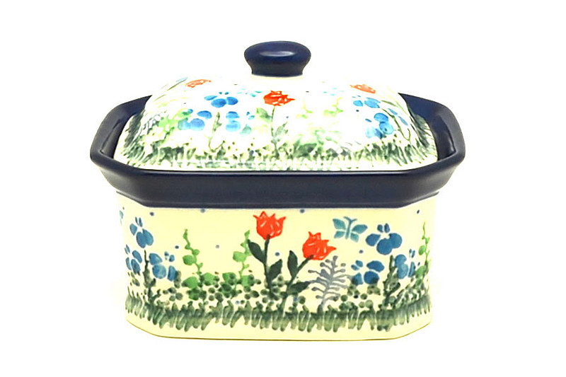 Ceramika Artystyczna Polish Pottery Cake Box - Small - Tulip Horizon 385-2903a (Ceramika Artystyczna)