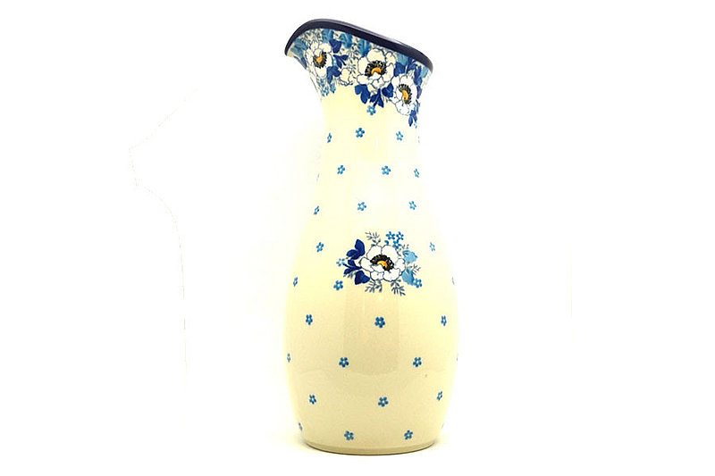 Ceramika Artystyczna Polish Pottery Carafe - 2 1/2 pint - White Poppy D18-2222a (Ceramika Artystyczna)